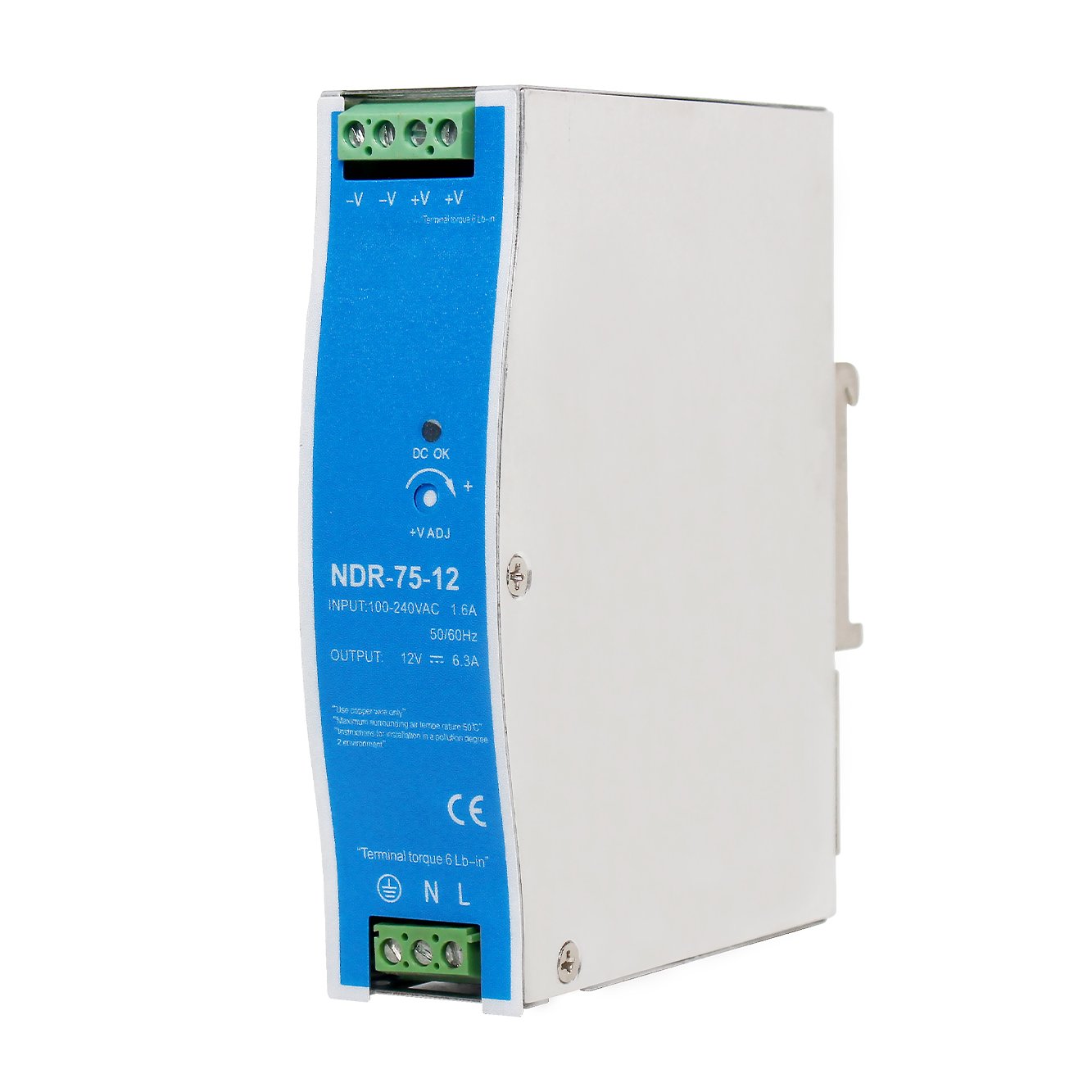 Metal Case Din Rail NDR-75W power supply